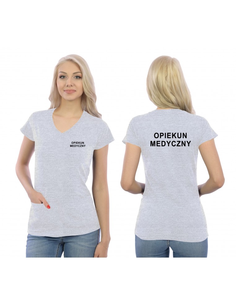 Opiekun Medyczny Koszulka V-neck Z Kieszeniami Medyczna