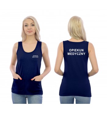 Opiekun Medyczny Koszulka Top Z Kieszeniami Medyczna