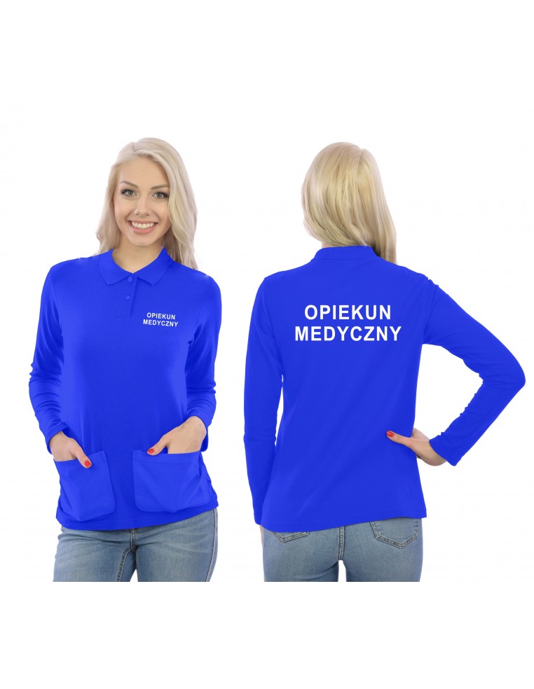 Opiekun Medyczny Koszulka Polo Long Z Kieszeniami Medyczna