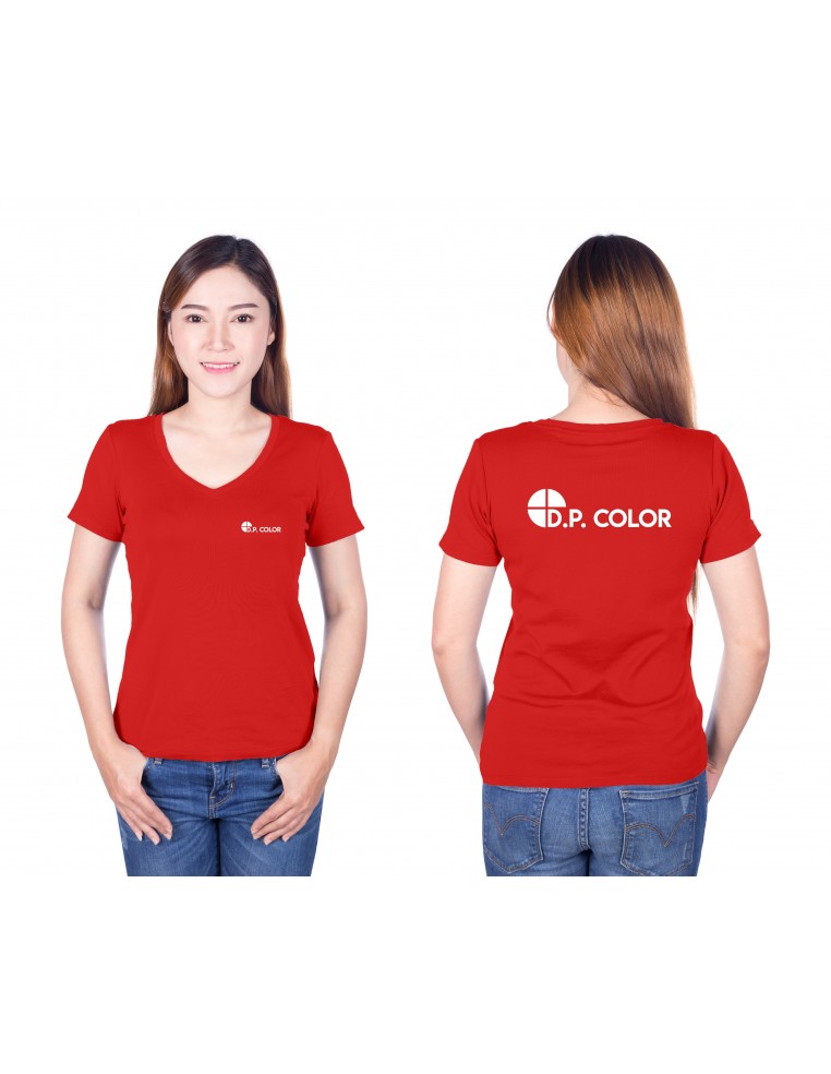 Koszulka v-neck damska firmowa / reklamowa z nadrukiem / haftem