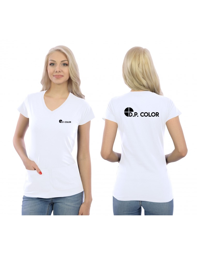 Koszulka damska v-neck z kieszeniami firmowa / reklamowa z nadrukiem / haftem