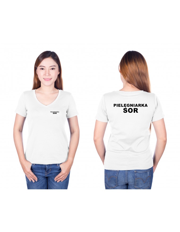 Pielęgniarka SOR Koszulka V-Neck Medyczna
