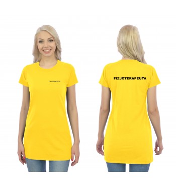 Fizjoterapeuta Koszulka Tunika Medyczna Żółty Napis