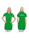 Asystentka Stomatologiczna Koszulka Tunika Polo Medyczna Zielony Napis