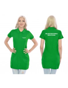 Rejestratorka Medyczna Koszulka Tunika Polo Medyczna Zielony Napis