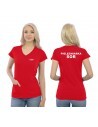 Pielęgniarka SOR Koszulka V-neck Z Kieszeniami Medyczna Czerwony Napis