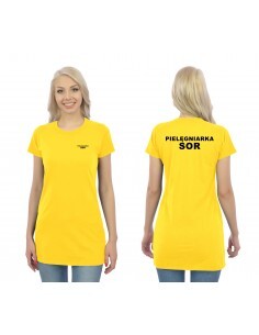 Pielęgniarka SOR Koszulka Tunika Medyczna Żółty Napis