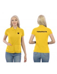 Terapeuta Koszulka Polo Z Kieszeniami Medyczna Żółty Eskulap