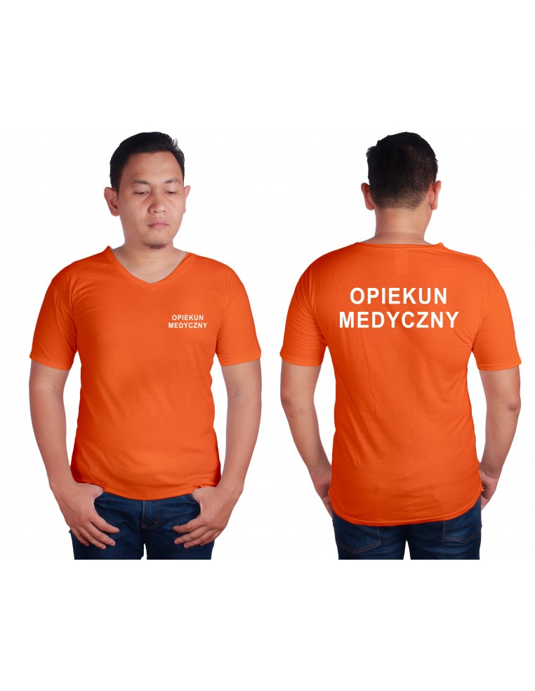 Opiekun medyczny Koszulka V-Neck Męska Medyczna